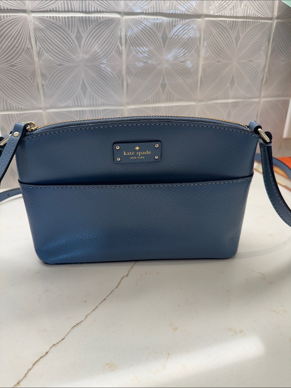 Kate Spade Grove Street Millie Blue Leather Bag Purse Adjustable Strap Corpcore